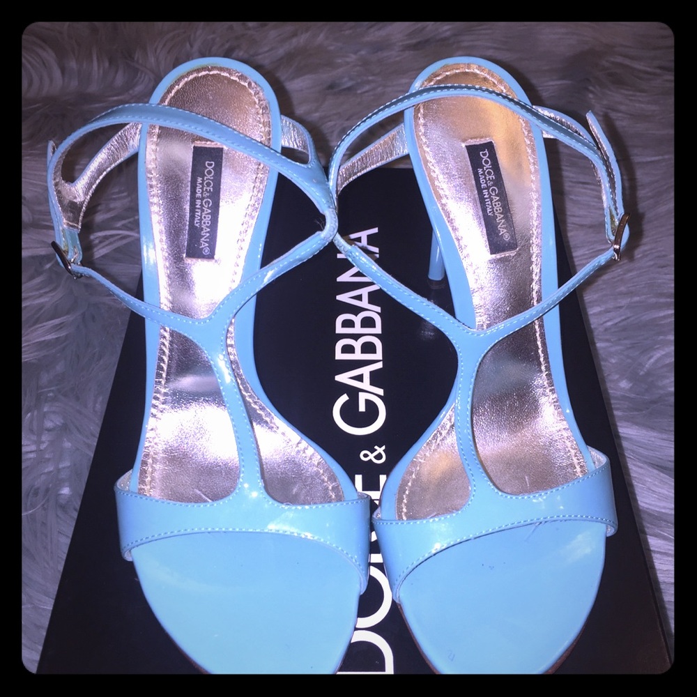 Dolce & Gabbana Blue Sandals heels 💯% Authentic